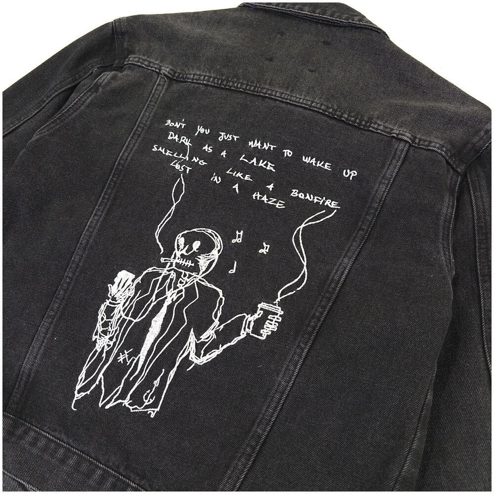 Hozier Lost in a Haze Black Denim Jacket Unisex Size S Unreal Unearth Tour EUC - Picture 8 of 9